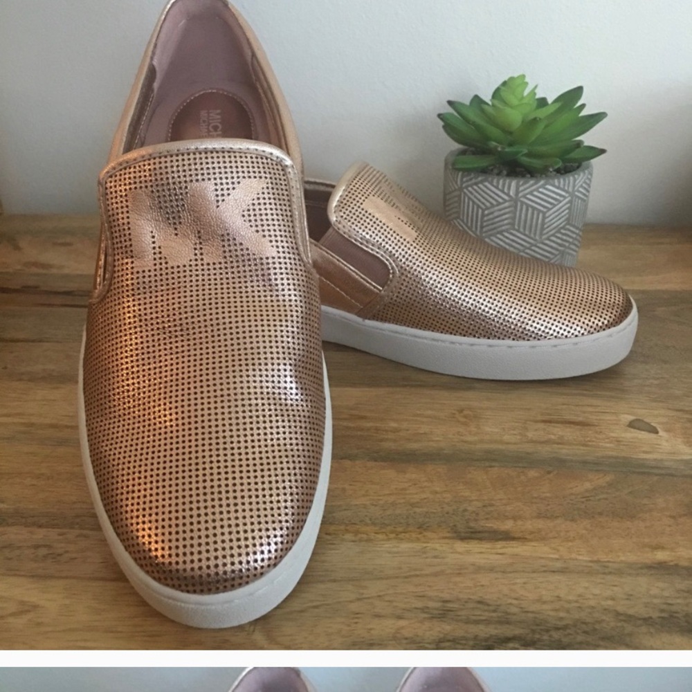 Michael Kors Rose gold sneakers- NWOB